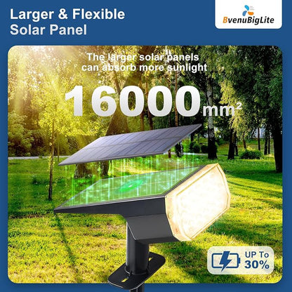 Solar Lights Outdoor Waterproof Light Replacement - 3 Lighting Modes Solar Powered for Yard - Dust to Dawn Uplighting Landscape Pathway Drive Patios 1PC 2700K (Does not include spike)