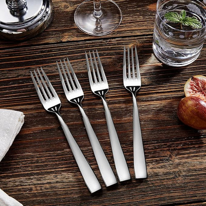 KEAWELL Premium 4-Piece Louis Dinner Fork, 18/10 Stainless Steel, Set of 4, Fine Fork Set with Squared Edge, Dishwasher Safe