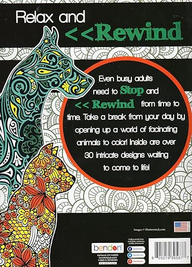 Cats  Dogs - Adult Coloring Book - Relax and Rewind