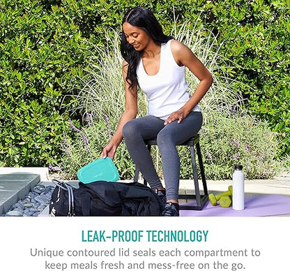 Bentgo Fresh  Leak-Proof, Versatile 4-Compartment Bento-Style Lunch Box with Removable Divider, Portion-Controlled Meals for Teens and Adults On-The-Go  BPA-Free, Food-Safe Materials (Aqua)