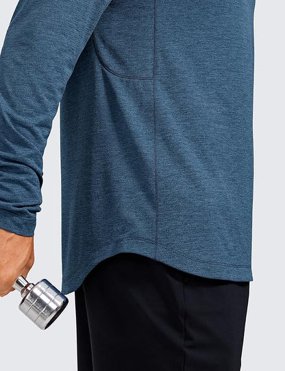CRZ YOGA Lightweight Long Sleeve Shirts for Men Moisture Wicking Quick Dry T-Shirt Workout Running Basic Tee Tops
