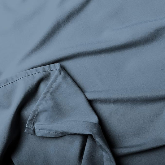 Southshore Fine Living, Inc. King Flat Sheets Only, Oversized Flat Sheet, 132" x 110" Hotel Quality Bedding, CaliforniaKing Top Sheet Stays Tucked on Toppers, Pillow Tops - Coronet Blue Sheets
