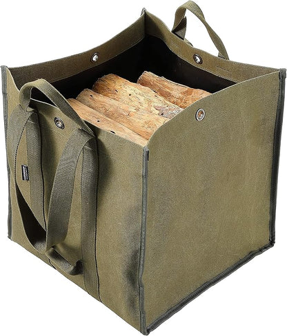 Firewood Log Carrier Tote Fire Wood Canvas BC-400 Khaki Durable Easy Carry