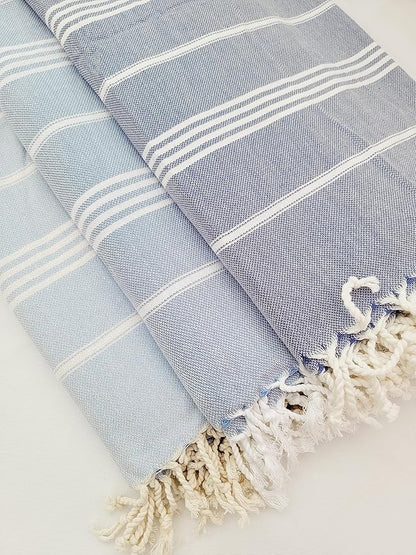 Beach Bath Towel Prewashed, Original Turkish Cotton Soft Peshtemal Towels,40x70 Inch Extra Large