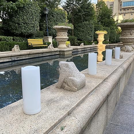Waterproof Outdoor Flameless Pillar Candle with Timer Battery Operated Electric LED Candle Set for Gift Home Decor Party Wedding Supplies Garden Halloween Christmas Decoration, 1 Pack, 3 x 7