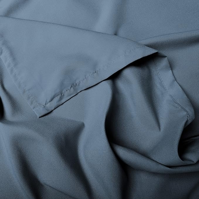 Southshore Fine Living, Inc. King Flat Sheets Only, Oversized Flat Sheet, 132" x 110" Hotel Quality Bedding, CaliforniaKing Top Sheet Stays Tucked on Toppers, Pillow Tops - Coronet Blue Sheets