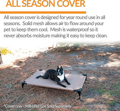 KH Pet Products All Weather Pet Cot Replacement Cover Tan Medium 32 X 25 Inches