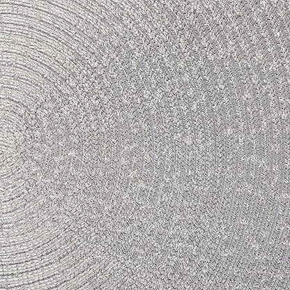 DII Woven Placemats Collection Metallic Round Placemat Set, 15", Platinum Silver, 4 Piece