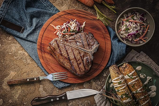 Tramontina Churrasco 5 inch Jumbo Steak Knife Set,4 Piece Brown