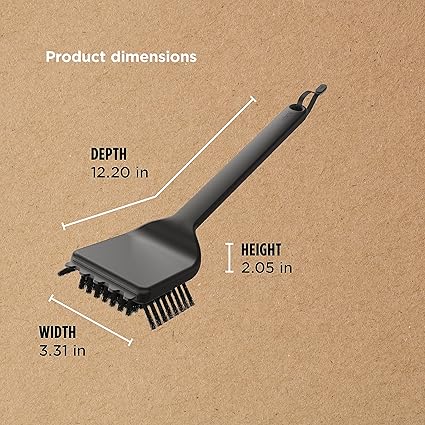 Ninja XSKBRUSHXL Woodfire Outdoor Grill Cleaning Brush, Compatible with All Ninja Woodfire Outdoor Grills (OG700, OG800, and OG900 Series), Non-Scratch, Heat Resistant, Scraper Tool, Black