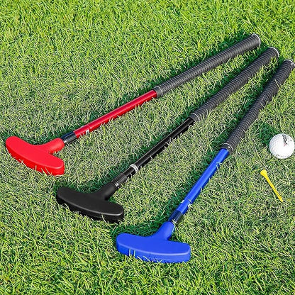 PGM Adjustable Two-Way Golf Putter for Men, Women, and Juniors - Ambidextrous Golf Club with Adjustable Height (54cm - 92cm) and TPR Anti-Slip Grip, Black/Red/Blue, Available in 1, 2, or 3 Pieces