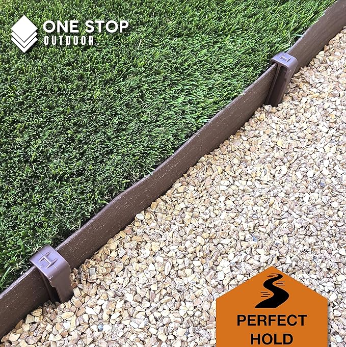 USA MADE - (10 PACK) Brown 10" Inch Heavy Duty Plastic Landscape Edging Stakes, Anchoring Spikes for Edging  Terrace Board