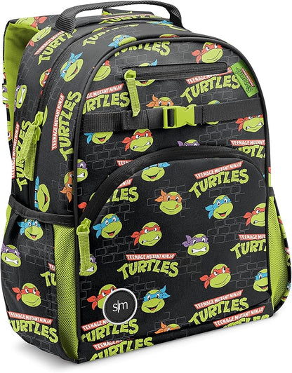 Simple Modern Medium Nickelodeon Viacom Kids Backpack for School Girls and Boys  Kindergarten Elementary Toddler Backpack  Fletcher Collection  Kids - 15" tall  TMNT Turtles Unite