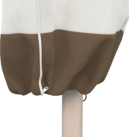Basics Outdoor Patio Umbrella Cover, Waterproof, Anti-UV, Durable, BeigeWhite, 7" x 23" x 76"