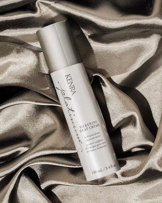 Kenra Platinum Silkening Heat Creme  Brilliant Shine Thermal Styler  Reduces Hot Tool Passes by 50  Prevents Breakage  Improve Manageability  Heat Protectant  All Hair Types  3.4 fl. Oz