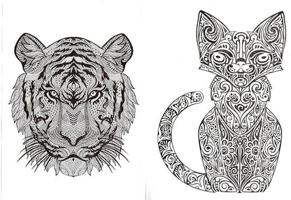 Cats  Dogs - Adult Coloring Book - Relax and Rewind