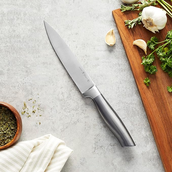 HENCKELS Graphite Razor-Sharp 6-inch Utility Knife, Small Carving Knife German Engineered Informed by 100 Years of Mastery, Gray