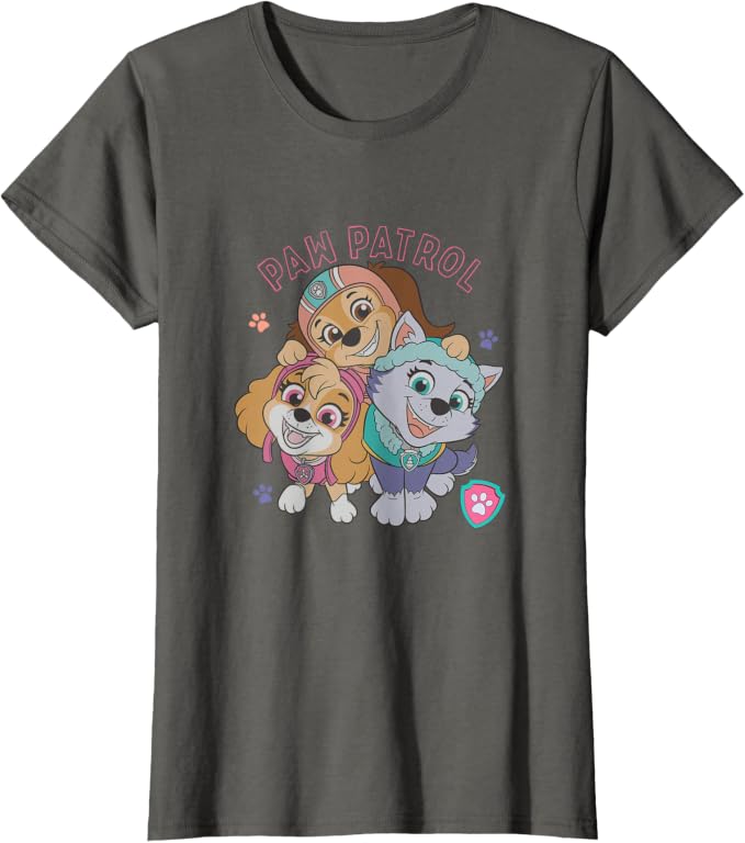 Paw Patrol Everest Skye Liberty Trio Heart Paw Print T-Shirt