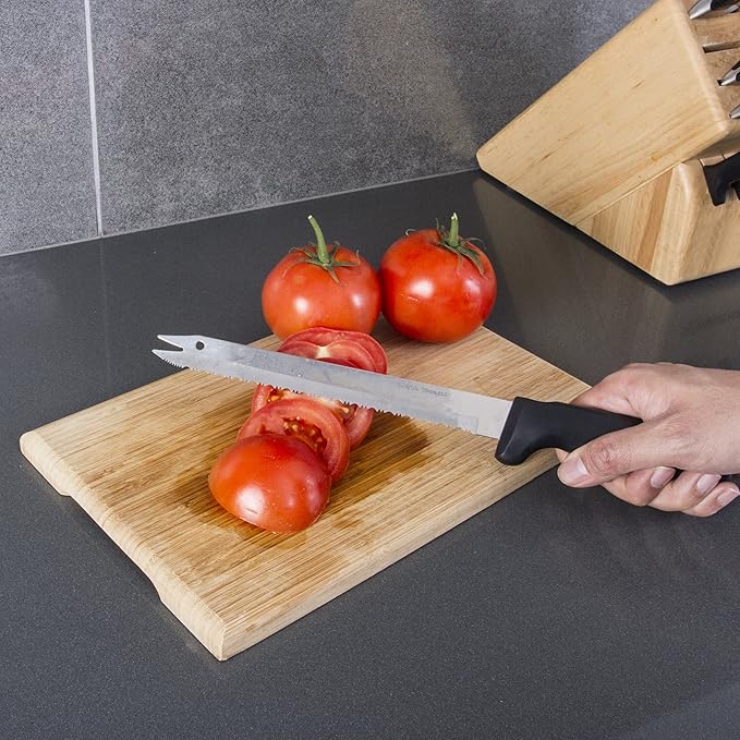 Carving Bread Knife  8 Ultra Sharp Surgical Stainless Steel Serrated All Purpose Kitchen Knife  Never Needs Sharpening - As Seen on TV and Live Demonstration