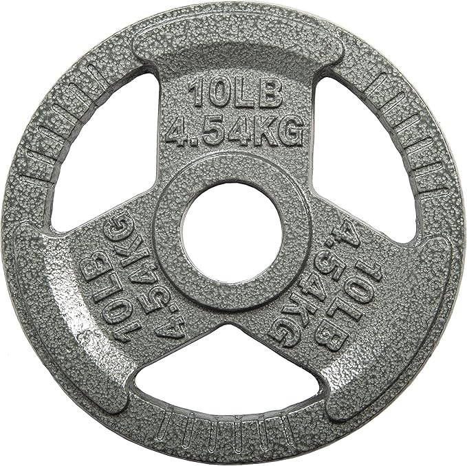 Olympic Cast Iron 2-Inch Weight Plates for Strength Training & Weightlifting, 255 Pounds Set, Multiple Packages