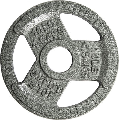 Olympic Cast Iron 2-Inch Weight Plates for Strength Training & Weightlifting, 255 Pounds Set, Multiple Packages