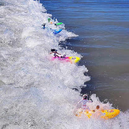 Surfer Dudes Legends  Surfer Pets Wave Powered Mini-Surfer, Pet and Surfboard Beach Toy - Voss Victoria and Bulken