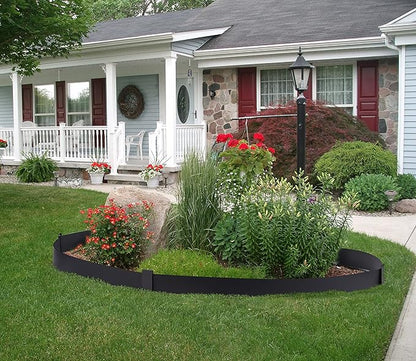 TMEE Landscape Edging Border 46 inch Strips, 6 inch Depth Hammer in Metal Edging for Landscaping with Clips 3 Pack
