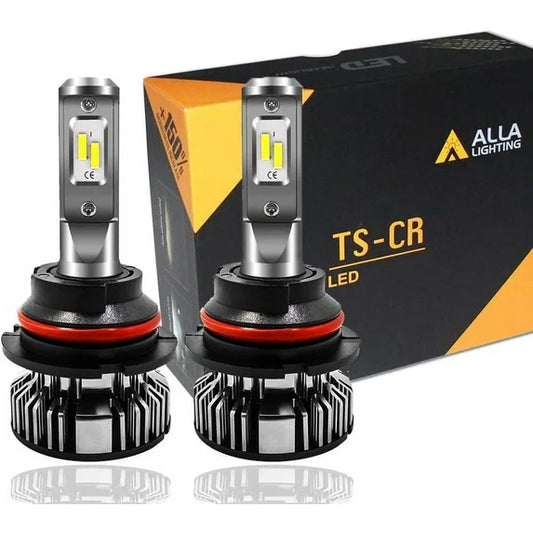 Alla Lighting 10000lm HB5 9007 LED Bulbs Dual High Low Beam Headlights , 6000K Xenon White Extremely Super Bright TS-CR Replacement