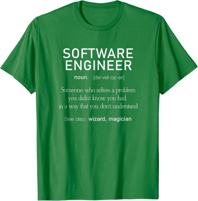 Software Engineer Definition Shirt Coder Definition T Shirt T-Shirt.
