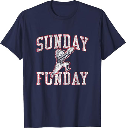 Vintage Sunday Funday T Shirt New England Football Retro Tee T-Shirt