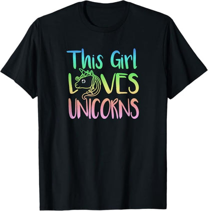 This Girl Loves Unicorns Cute Unicorncore Graphic T-Shirt