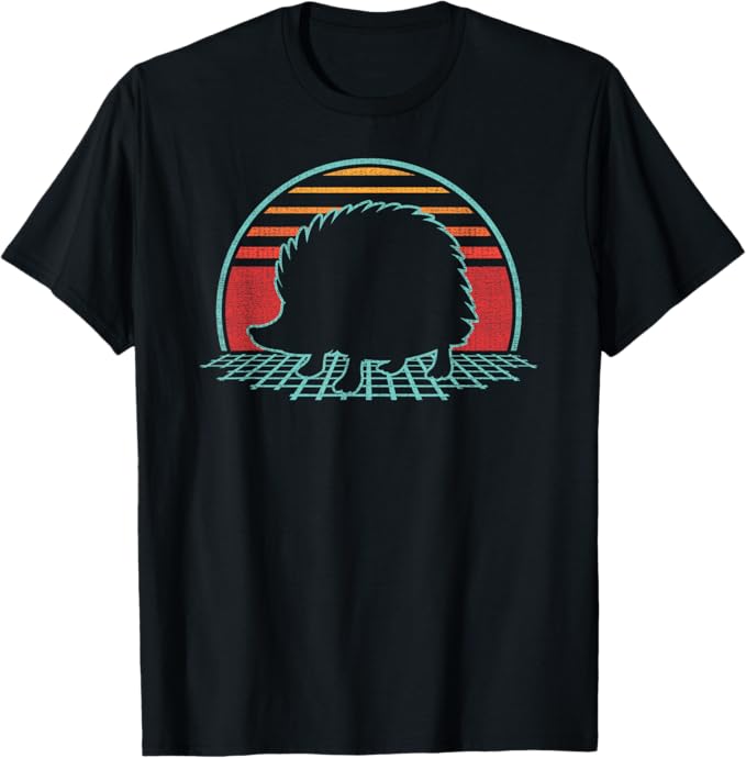Hedgehog Lover Animal Retro Vintage 80s Style T-Shirt