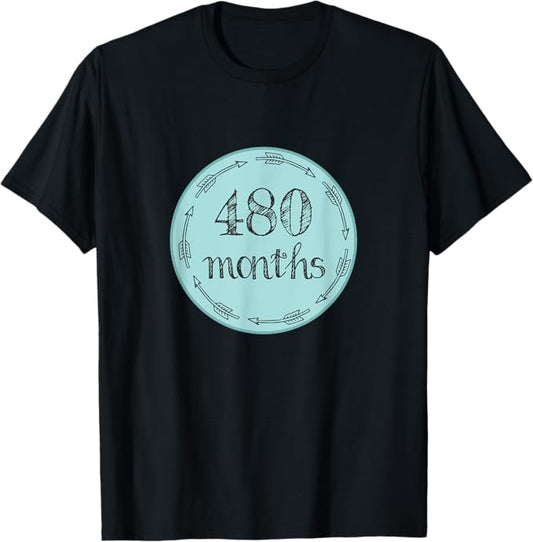 Funny 40th Birthday Shirt Milestone Belly Badge Gift T-Shirt T-Shirt