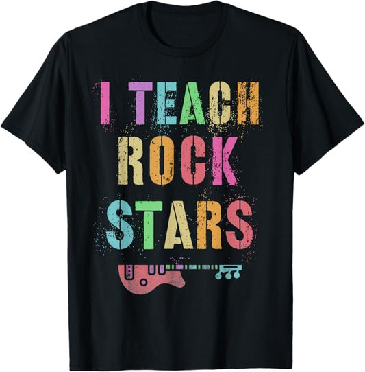 ITEACH ROCKSTARS Band Vibes Teacher Rocks My Music Teaching T-Shirt  
