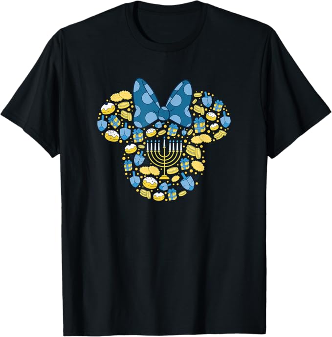 Disney Minnie Mouse Icon Hanukkah Chanukah Dreidel Menorah T-Shirt