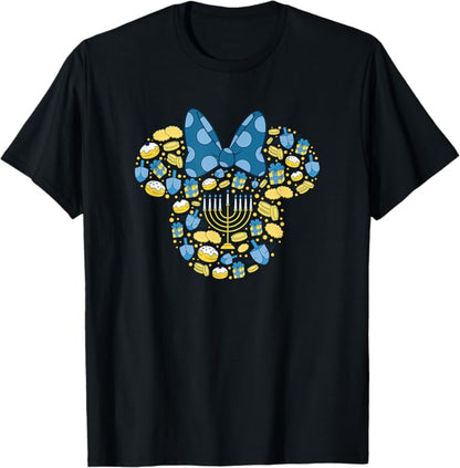 Disney Minnie Mouse Icon Hanukkah Chanukah Dreidel Menorah T-Shirt