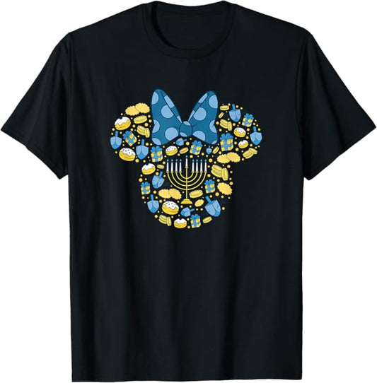 Disney Minnie Mouse Icon Hanukkah Chanukah Dreidel Menorah T-Shirt