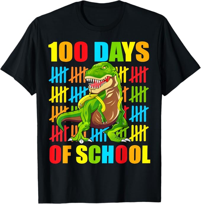 100 Days Of School Trex 100 Days Smarter 100th Day of School T-Shirt  1 sustainability feature