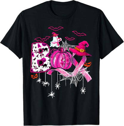 Boo Breast Cancer Is Boo Sheet Pink Ribbon Ghost Halloween T-Shirt