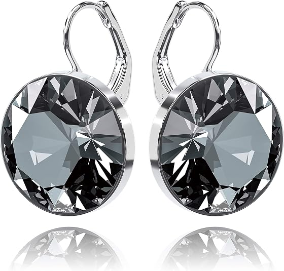 missaqua Gorgeous Solitaire Earrings for Women - Embellished with Austrian Crystals, Leverback Drop, Perfect for Any Occasion, Ideal Gifts for Women