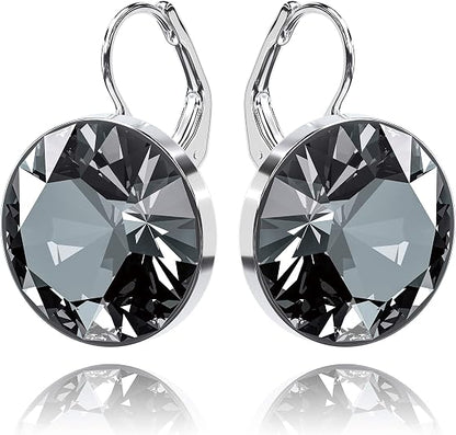 missaqua Gorgeous Solitaire Earrings for Women - Embellished with Austrian Crystals, Leverback Drop, Perfect for Any Occasion, Ideal Gifts for Women