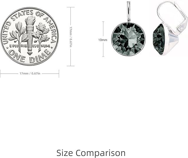missaqua Gorgeous Solitaire Earrings for Women - Embellished with Austrian Crystals, Leverback Drop, Perfect for Any Occasion, Ideal Gifts for Women