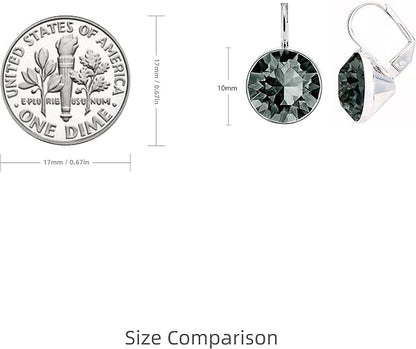 missaqua Gorgeous Solitaire Earrings for Women - Embellished with Austrian Crystals, Leverback Drop, Perfect for Any Occasion, Ideal Gifts for Women