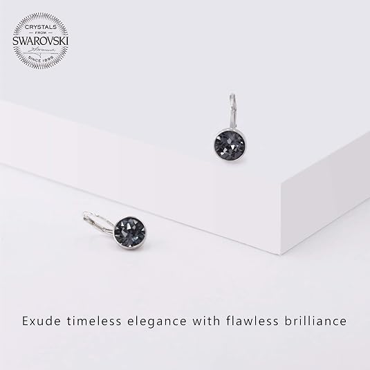 missaqua Gorgeous Solitaire Earrings for Women - Embellished with Austrian Crystals, Leverback Drop, Perfect for Any Occasion, Ideal Gifts for Women