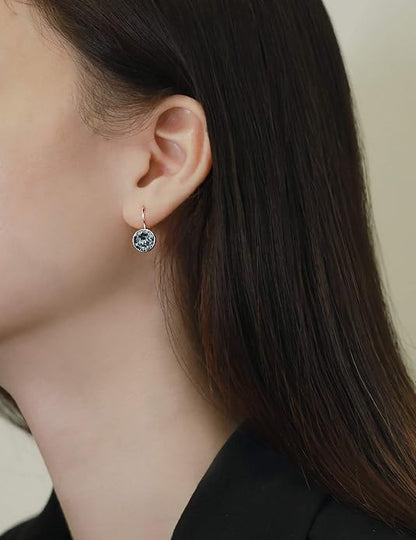 missaqua Gorgeous Solitaire Earrings for Women - Embellished with Austrian Crystals, Leverback Drop, Perfect for Any Occasion, Ideal Gifts for Women