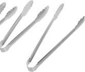 BESTYASH 304 Stainless Steel Food Tongs Set of 2 Heavy Duty Kitchen Tongs for Grilling Baking and Buffet Service for Cooking BBQ and Serving Steak