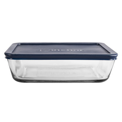Anchor Hocking 6 cup Rectangle Storage, Blue lid
