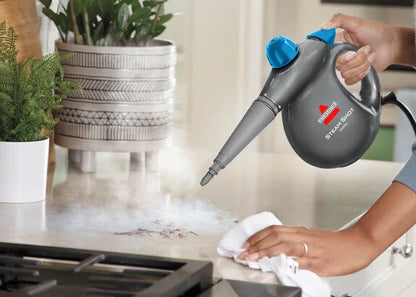 BISSELLо Steam ShotЩ Omni handheld portable steam cleaner for tile, grout, windows, bathrooms, kitchens, includes 7 tools
