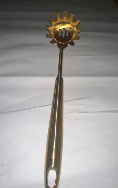 Spaghetti Server, Stainless Steel Gold Pasta Spaghetti - Fork Pasta Server for Kitchen or Restaurant