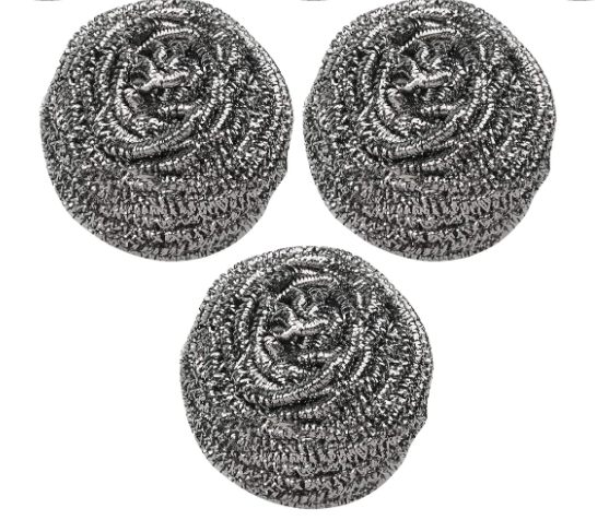 SCRUBIT 3 Pack Stainless Steel Scourers  Steel Wool Scrubber Pad Used for Dishes, Pots, Pans, and Ovens. Easy scouring for Tough Kitchen Cleaning.